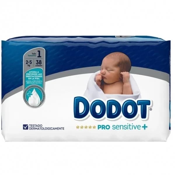 Pañales Dodot Pro Sensitive T1 (2-5 kg.) 38 ud. - 38.31 ud - Imagen del producto en Findit