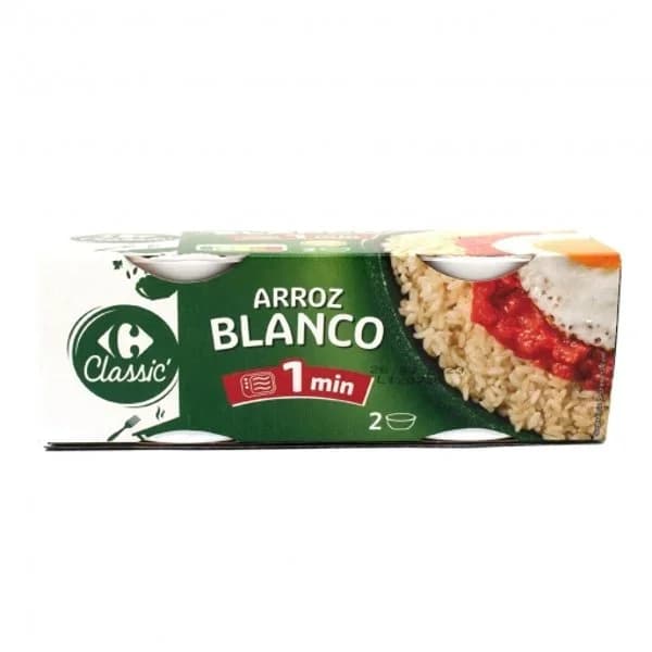 Arroz blanco cocido Classic Carrefour sin gluten pack de 2 unidades de 250 g. - 0.25 kg - Imagen del producto en Findit