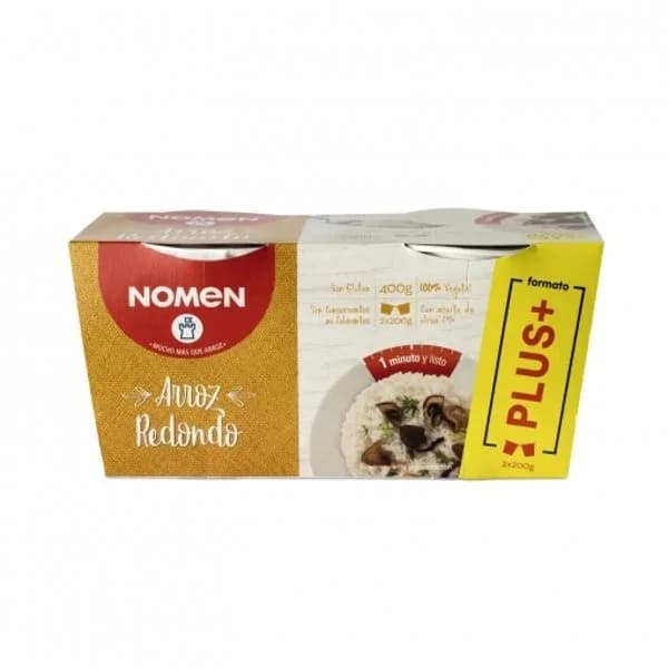 Arroz redondo para microondas Nomen sin gluten pack de 2 unidades de 200 g. - 0.4 kg - Imagen del producto en Findit