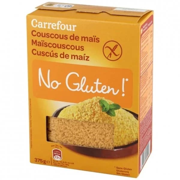 Cuscús de maiz Carrefour No Gluten sin gluten 375 g. - 0.37 kg - Imagen del producto en Findit