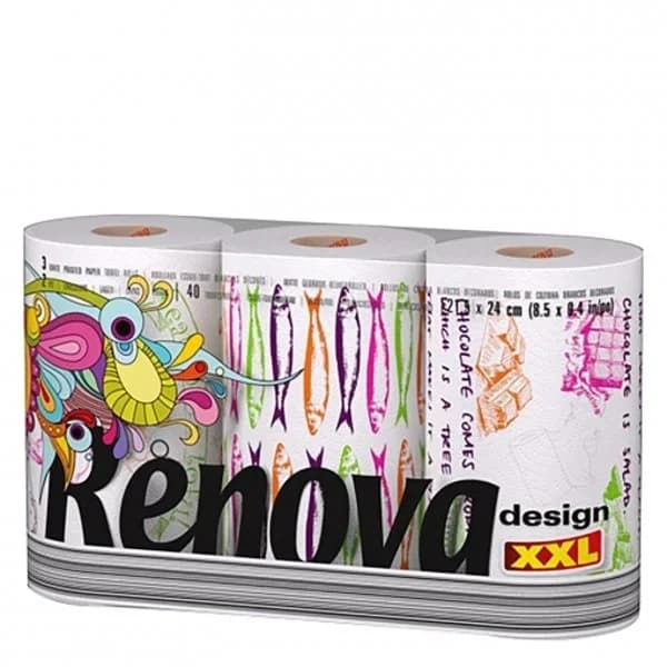 Papel de cocina Design XXL Renova 3 rollos. - 2.99 ud - Imagen del producto en Findit
