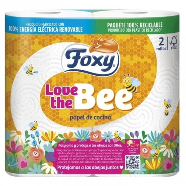 Papel de cocina  Love The Bee Foxy 2 rollos - 2.01 ud - Imagen del producto en Findit