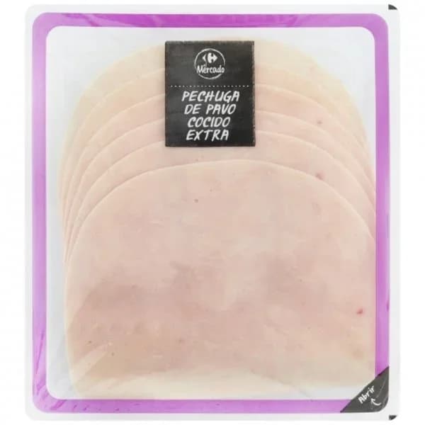 Pechuga de pavo cocido extra en lonchas Carrefour El Mercado 200 g - 0.2 kg - Imagen del producto en Findit