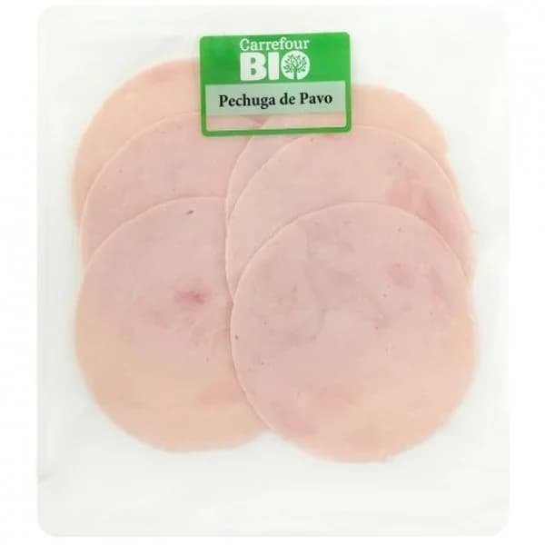 Pechuga de pavo ecológica en lonchas Carrefour Bio sin gluten 90 g - 0.09 kg - Imagen del producto en Findit