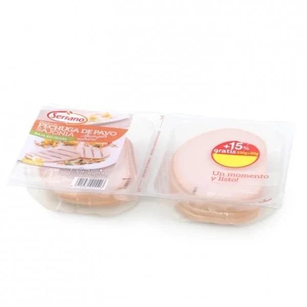 Pechuga de pavo sajonia ahumado natural Serrano 330 g - 0.33 kg - Imagen del producto en Findit