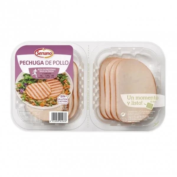 Pechuga de pollo baja en grasa Serrano sin gluten y sin lactosa 330 g - 0.33 kg - Imagen del producto en Findit