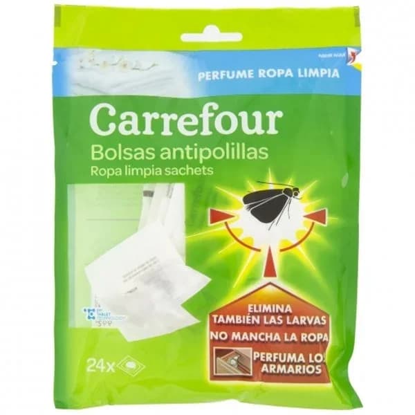 Bolsas antipolillas perfume ropa limpia Carrefour 24 ud. - 1 ud - Imagen del producto en Findit