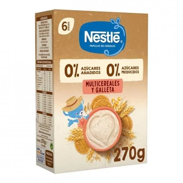 Papilla infantil desde 6 meses multicereales y galleta Nestlé sin azúcar añadido 270 g. - 0.27 kg - Imagen del producto en Findit