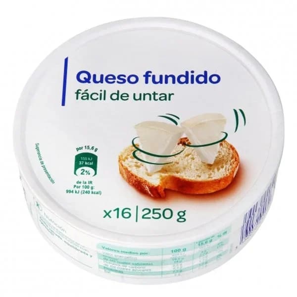 Queso fundido en porciones 250 g. - 0.25 kg - Imagen del producto en Findit