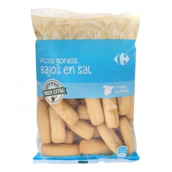 Picos gordos bajos en sal con aceite de olvia virgen extra Classic Carrefour 180 g. - 0.18 kg - Imagen del producto en Findit