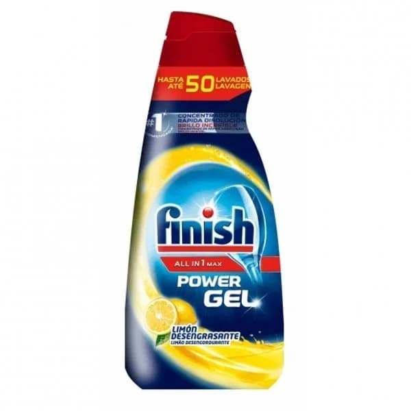 Gel para lavavajillas limón desengrasante Finish 50 lavados. - 1 l - Imagen del producto en Findit