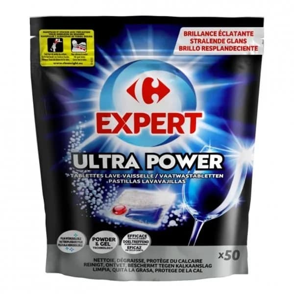 Lavavajillas a máquina en pastillas Ultra Power Carrefour Expert 50 ud. - 48.76 ud - Imagen del producto en Findit