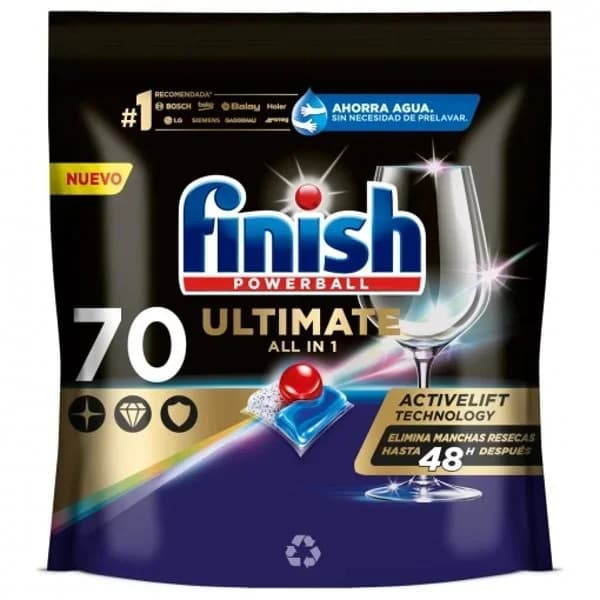 Lavavajillas a máquina en pastillas Ultimate All in 1 Finish Powerball 70 ud. - 70.27 ud - Imagen del producto en Findit
