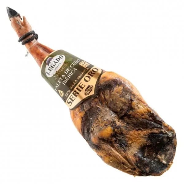 Paleta de Cebo Ibérica curada 50% Raza Ibérica Serie Oro El Pozo pieza de 4,5 kg aprox - 4.5 kg - Imagen del producto en Findit