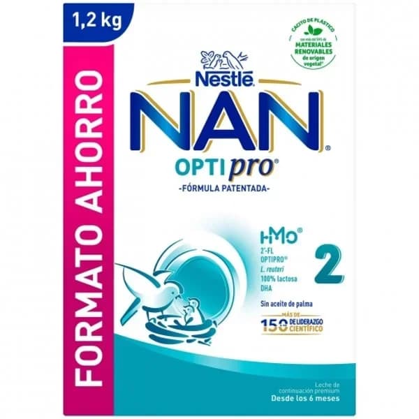 Leche infantil de continuación desde 6 meses en polvo Nestlé Nan Optipro 2 1200 g. - 1.2 kg - Imagen del producto en Findit