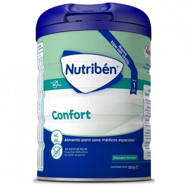 Leche infantil desde 1 día en polvo Nutribén Confort sin aceite de palma lata 800 g. - 0.8 kg - Imagen del producto en Findit