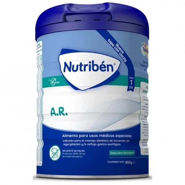 Leche infantil desde 1 día en polvo Nutribén A.R. sin aceite de palma lata 800 g. - 0.8 kg - Imagen del producto en Findit