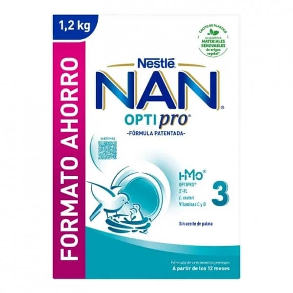 Leche infantil de crecimiento desde los 12 meses en polvo Nestlé Nan Optipro 3 1200 g. - 1.2 kg - Imagen del producto en Findit