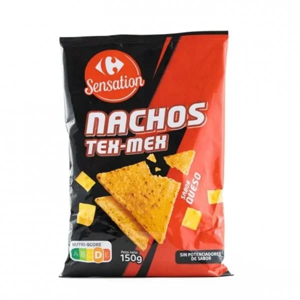 Nachos sabor tex mex y queso Sensation Carrefour 150 g. - 0.15 kg - Imagen del producto en Findit