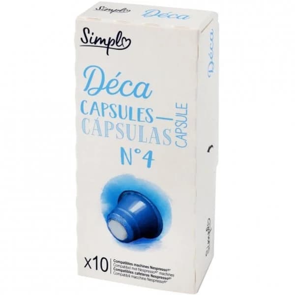 Café descafeinado en cápsulas Simpl compatibles con Nespresso 10 ud. - 1 ud - Imagen del producto en Findit