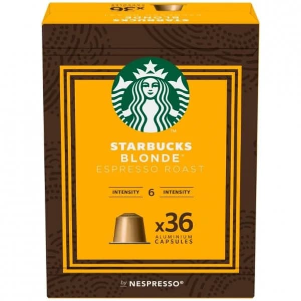 Café cápsulas blonde espresso roast Starbucks compatible con Nespresso 36 ud. - 36.22 ud - Imagen del producto en Findit