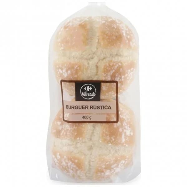 Pan de hamburguesa rústica XXL 4 ud - 0.4 kg - Imagen del producto en Findit