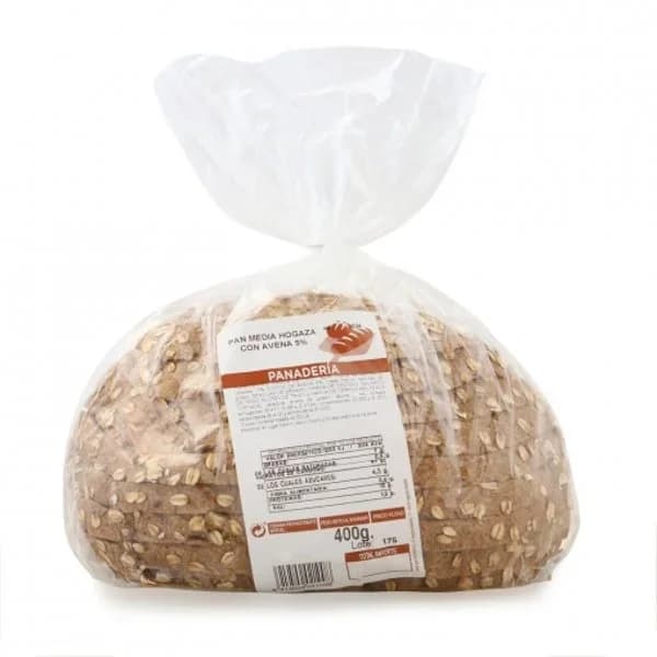 Media hogaza de pan rebozada con copos de avena Carrefour el Mercado 400 g - 0.4 kg - Imagen del producto en Findit