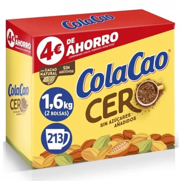 Cacao soluble sin azúcar añadido Cola Cao 1,6 kg. - 1.6 kg - Imagen del producto en Findit