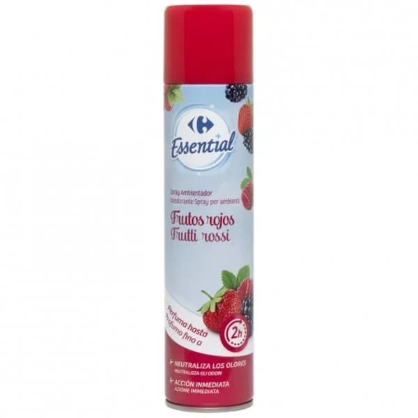 Ambientador spray frutos rojos Essential Carrefour 300 ml. - 0.3 l - Imagen del producto en Findit