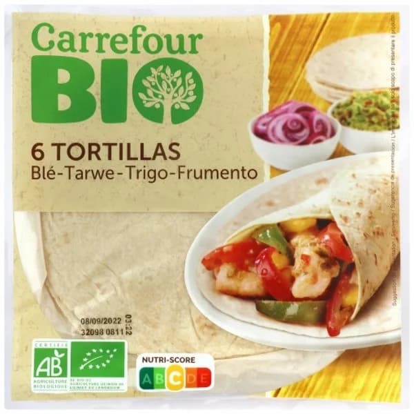 Tortillas de trigo ecológicas Carrefour Bio 240 g. - 0.24 kg - Imagen del producto en Findit