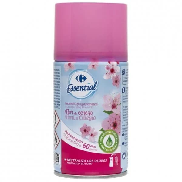 Ambientador automático flor de cerezo recambio Essential 
Carrefour 1 ud. - 0.25 l - Imagen del producto en Findit
