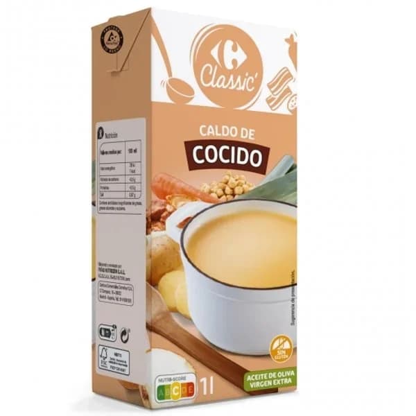 Caldo de cocido Carrefour sin gluten 1 l. - 1 l - Imagen del producto en Findit