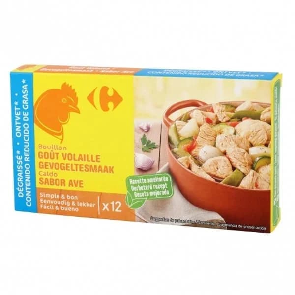 Caldo de pollo desgrasado Carrefour 12 pastillas de 10 g. - 0.12 kg - Imagen del producto en Findit