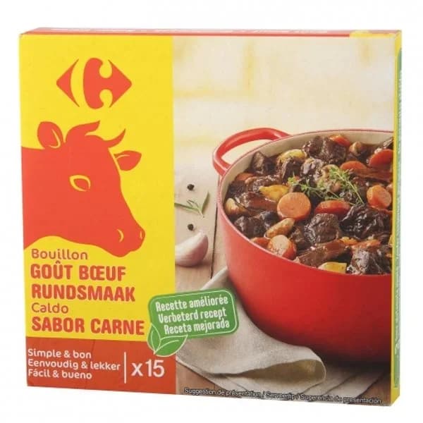 Caldo de Carne Carrefour 15 pastillas de 10 g - 0.15 kg - Imagen del producto en Findit