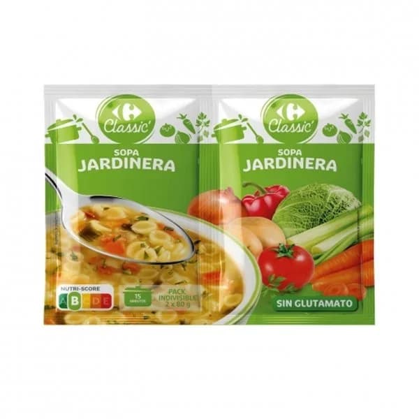 Sopa jardinera Classic Carrefour pack de 2 unidades de 80 g. - 1 ud - Imagen del producto en Findit