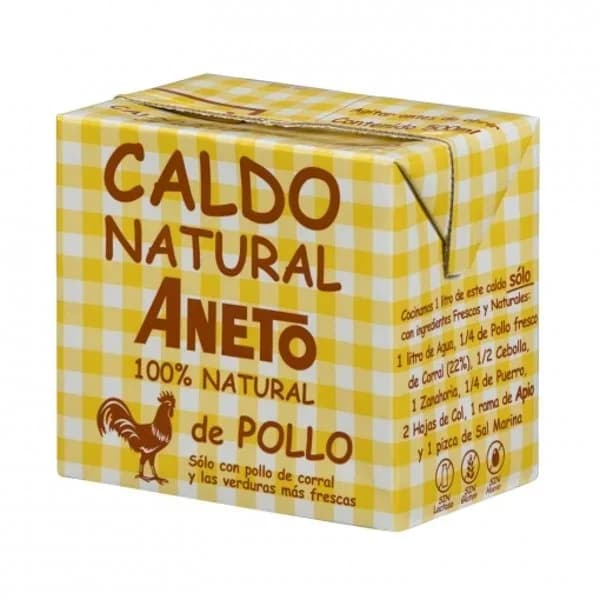 Caldo natural de pollo Aneto sin gluten y sin lactosa brik 500 ml. - 0.5 l - Imagen del producto en Findit