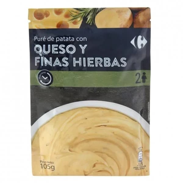 Puré de patatas con queso y finas hierbas Carrefour 105 g. - 0.11 kg - Imagen del producto en Findit
