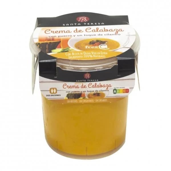 Crema de calabaza con puerro y un toque de cilantro Santa Teresa sin gluten sin lactosa 400 g. - 0.4 l - Imagen del producto en Findit
