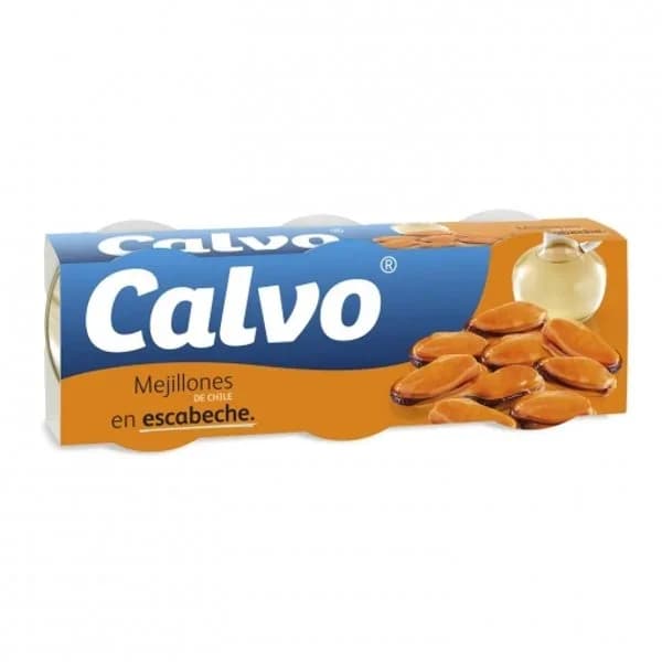 Mejillones de Chile en escabeche Calvo pack de 3 latas de 40 g. - 0.12 kg - Imagen del producto en Findit