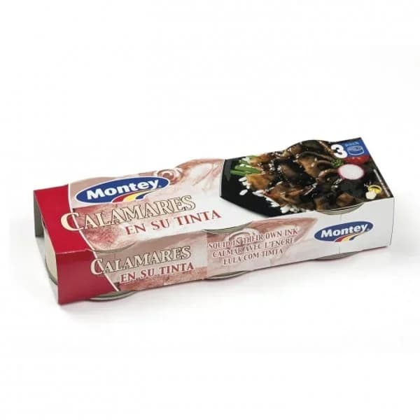 Calamares en su tinta Montey pack de 3 de 51 g. - 1 ud - Imagen del producto en Findit