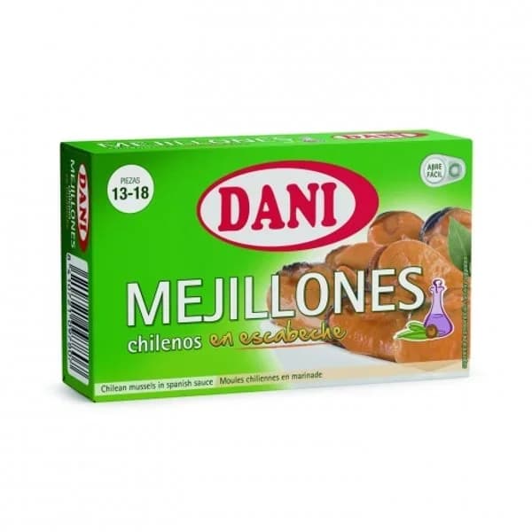 Mejillones chilenos en escabeche Dani 69 g. - 0.07 kg - Imagen del producto en Findit