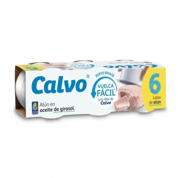 Atún en aceite de girasol Calvo pack de 6 latas de 52 g. - 0.31 kg - Imagen del producto en Findit