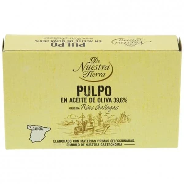 Pulpo de las Rías Gallegas en aceite de oliva De Nuestra Tierra 67 g. - 0.07 kg - Imagen del producto en Findit