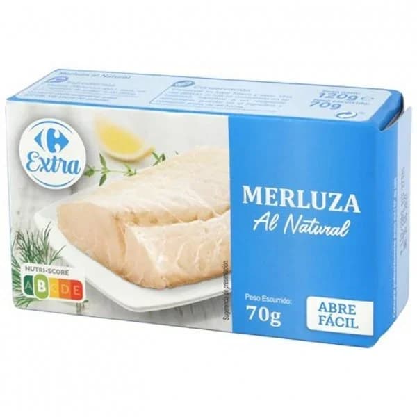 Merluza al natural Extra Carrefour 70 g. - 0.07 kg - Imagen del producto en Findit