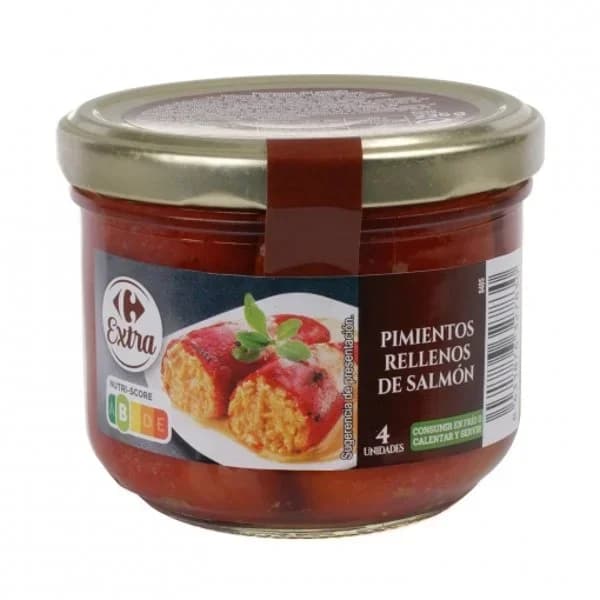 Pimientos del piquillo rellenos de salmón Carrefour Extra 235 g. - 0.23 kg - Imagen del producto en Findit