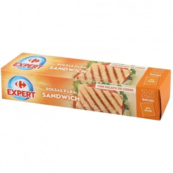 Bolsas para sandwich Carrefour Expert 25 ud. - 26 ud - Imagen del producto en Findit
