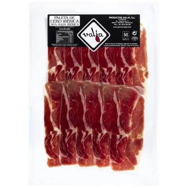 Paleta de Cebo Ibérica 50% Raza Ibérica en lonchas Valja 100 g - 0.1 kg - Imagen del producto en Findit