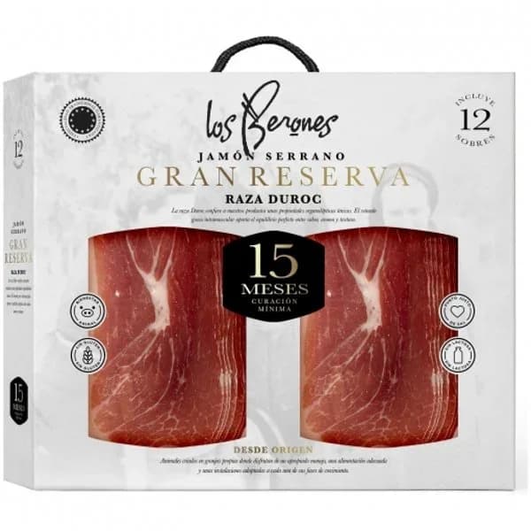 Maletín de jamón serrano gran reserva en lonchas Los Berones 12x70 g - 1 ud - Imagen del producto en Findit