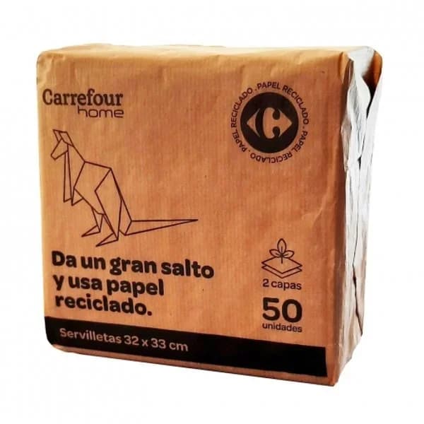 Servilleta Laminada CARREFOUR HOME Eco 33x32 cm - Marrón - 1 ud - Imagen del producto en Findit