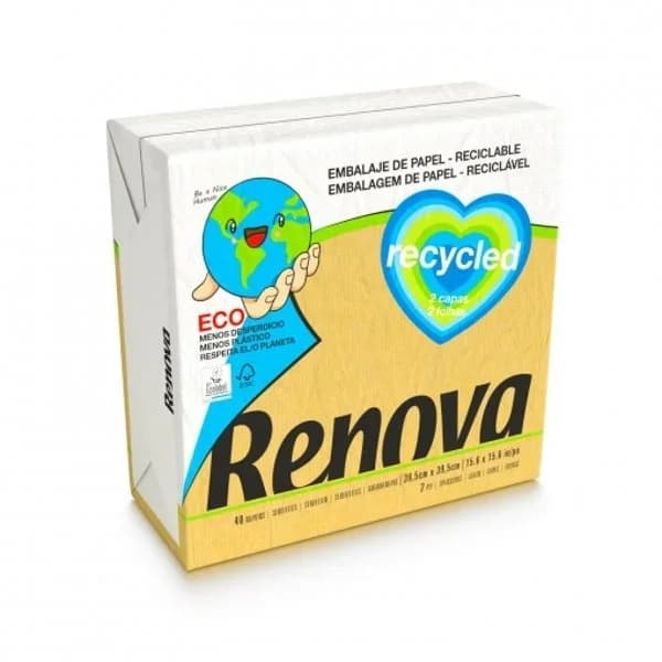 Servilletas 2 Capas RENOVA Recycled 40 ud - Blanca - 40.63 ud - Imagen del producto en Findit